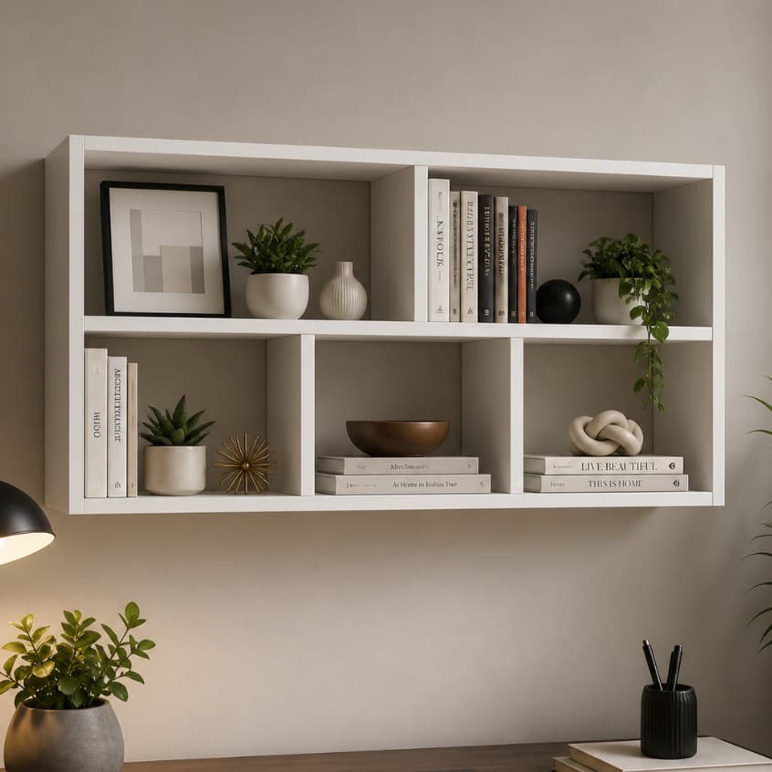Suporte Prateleira Organizadora Em MDF Branco Decoração Parede Cozinha Sala