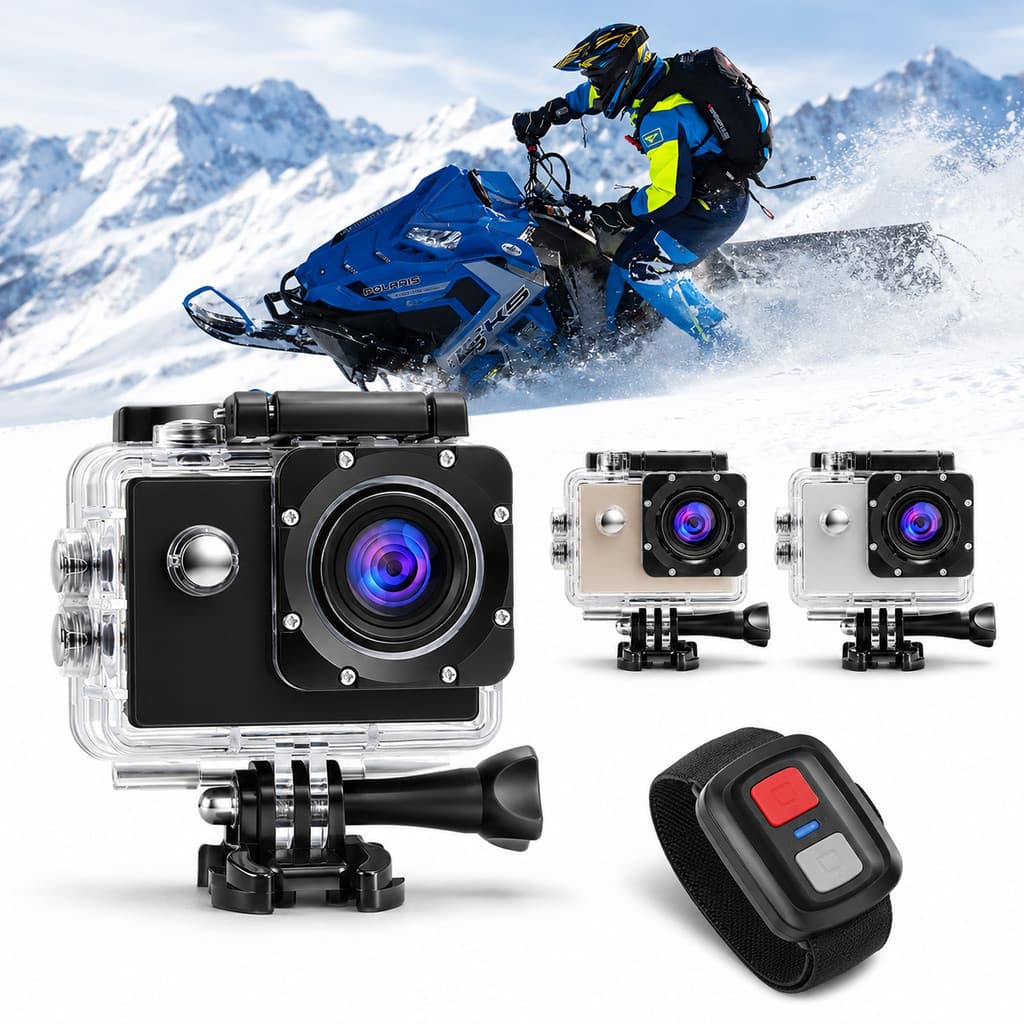 Câmera Action 4K WiFi Full HD Mini Esportiva Com Gravação Loop DVR Veicular e Função Webcam