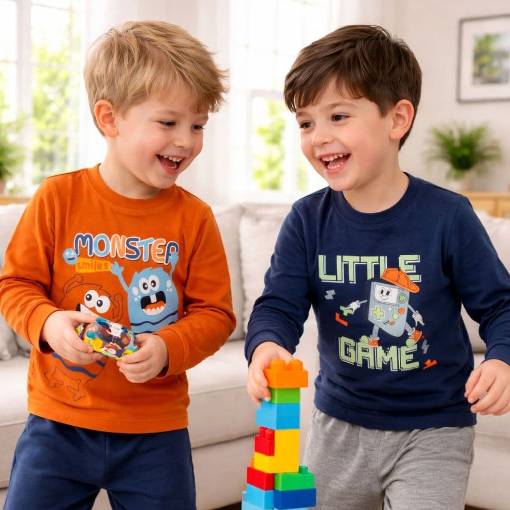 Kit 4 Peças 2 Conjunto Moletom Infantil Menino Cleomara Frio Outono Inverno Algodão