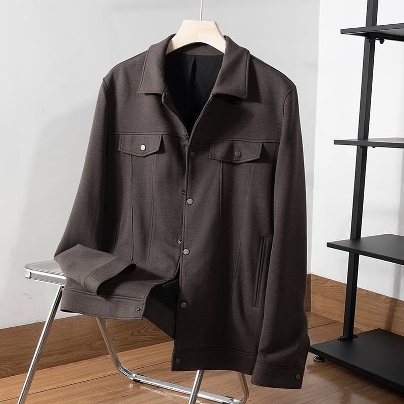 High-End moda 2022 outono inverno novo estilo lã lapela jaqueta masculina na moda Casual macacão jaqueta masculina