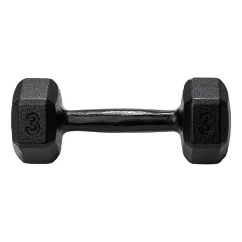 Halter Sextavado 3kg Pintado Preto Academia Musculaçâo 