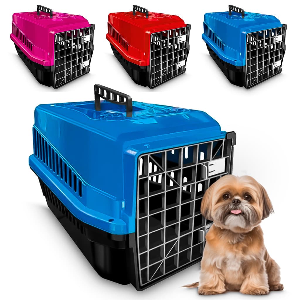 Caixa Casinha Transporte Pet Grande Cachorro Gato Até 15kg N°4 Reforçada Mec Pet Com Ventilação