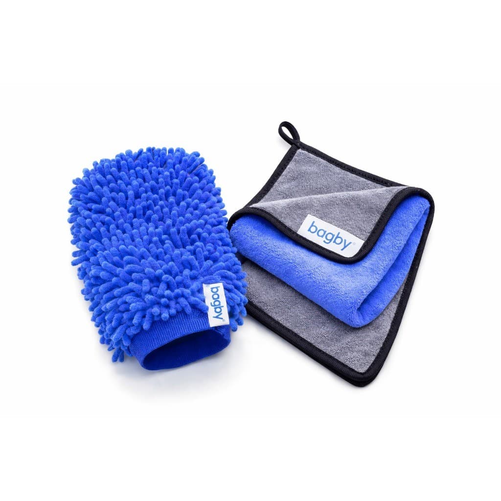 Kit Luva Microfibra + Toalha Automotiva Dupla Face Limpeza Carro Polimento Secagem Premium Bagby