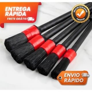 Kit 5 Pincel JS Lavagem Detalhada Limpeza Carro Moto Automotivo