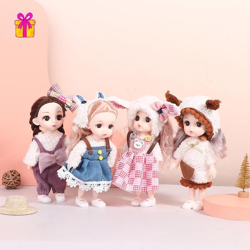 [INTH] Mini Boneca De 16 Cm Bonecas Articuladas Móveis 3D Olhos Grandes Brinquedo DIY Com Roupas Vestir Para De Menina [
