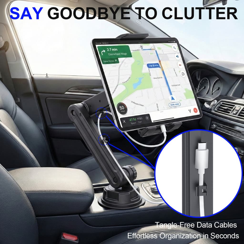 Suporte Para Copos Carro Tablet E Telefone , Ajustável Dispositivos De 4 A 14 Polegadas , Estável No Do Veículo Navegaçã