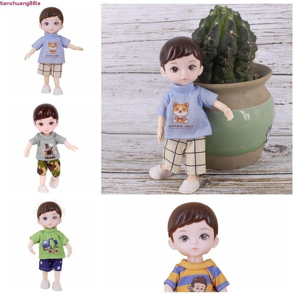 TIANCHUANG Boneca BJD De 16cm , 13 Bonecas Articuladas , Com Roupas , Olhos Simulados 3D
