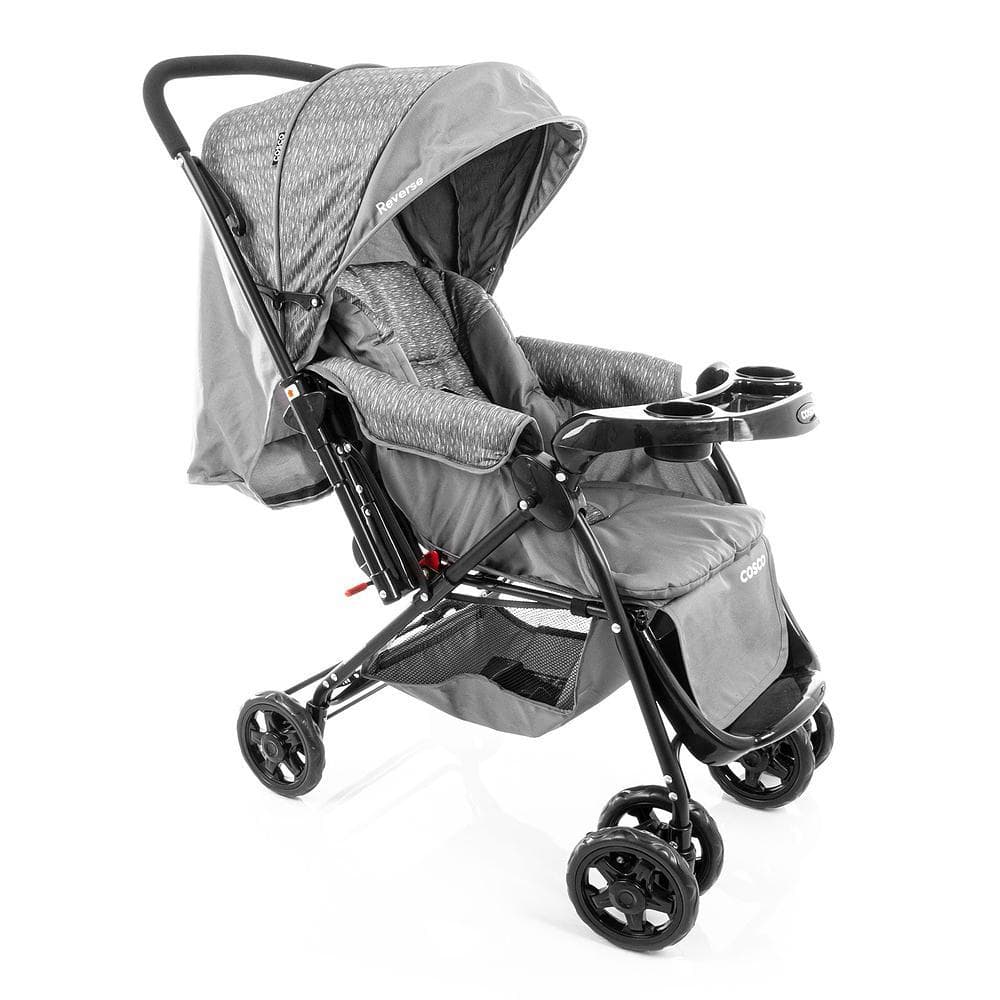 Carrinho de Bebê Cosco Kids Reverse 0-15kg Aça Reversível Passeio Cinza Rajado