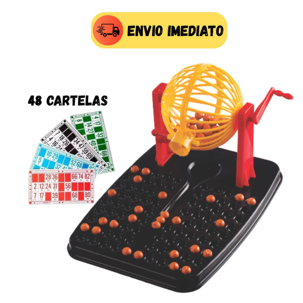 Jogo de Bingo Infantil Completo com Globo – 48 Cartelas | Diversão em Família | Pronta Entrega