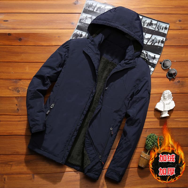 Jaqueta de inverno masculina forro de lã engrossado algodão acolchoado jaqueta solta quente algodão acolchoado jaqueta W