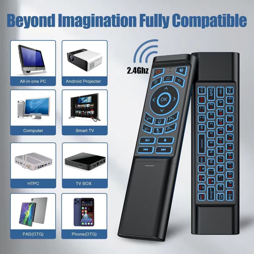 Teclado sem fio mouse controle remoto TV giroscópio Bluetooth mouse somatossensorial mouse teclado voando
