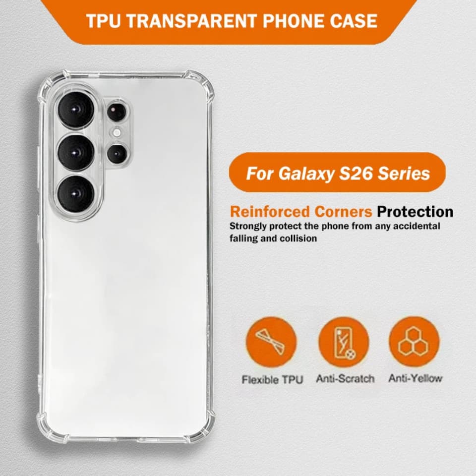 Capa de Celular: 2pçs Capa de Celular Transparente em TPU Adequada para for Samsung Galaxy S26 S26 Plus S26 Ultra, S25