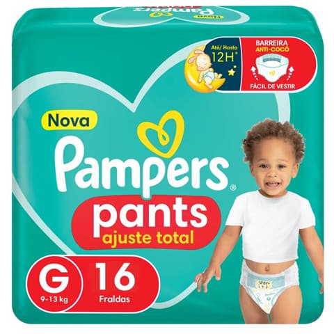 FRALDA PAMPERS PANTS AJUSTE TOTAL G C/ 16 UN + ENVIO RÁPIDO