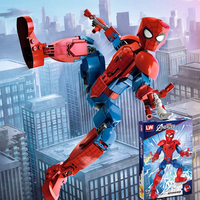 Conjunto de blocos de montar Lego Marvel Homem-Aranha com 314 peças, brinquedo educativo para crianças, presente JWBH
