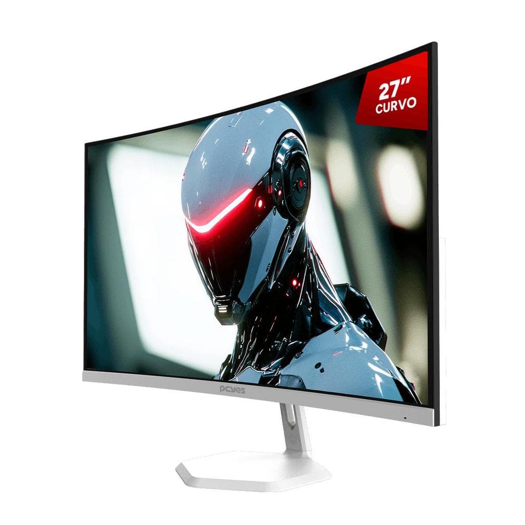 Monitor Gamer Pcyes Quartzo Q27c 27" Curvo Fhd Va 100hz 5ms Hdmi/Vga Freesync White Ghost