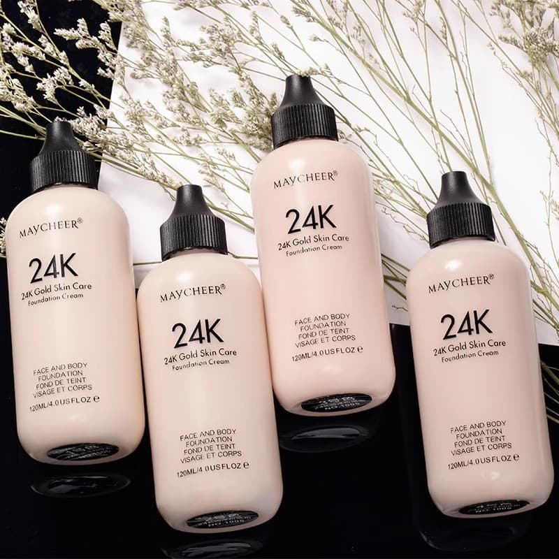 MAYCHEER MAYCHEER 24K Ouro Base Líquida Maquiagem Primer Nude Maquiagem BB Creme Fundação Creme Maquiagem Iluminando a P