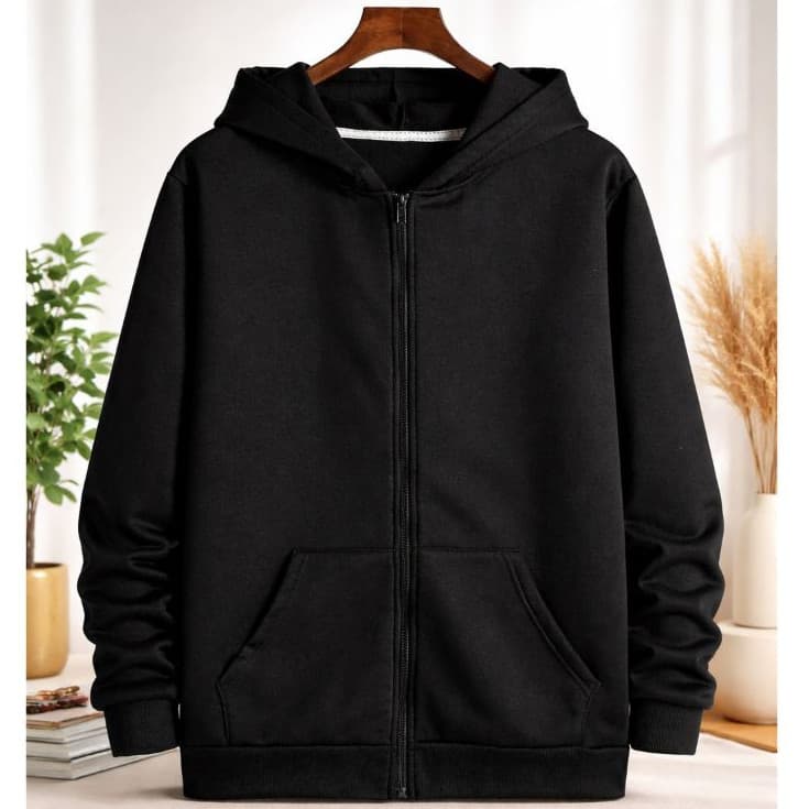 Moletom Com Ziper Jaqueta Unissex Canguru Masculino Feminino Capuz e Bolsos