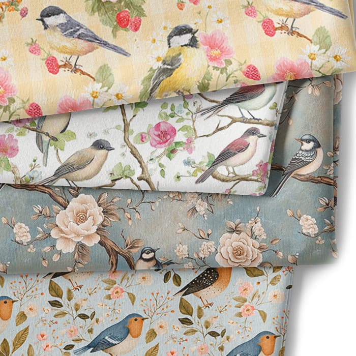 Tecido Tricoline Digital Estampas Aves Florais Animais Insetos Patchwork Pano Costura Artesanato