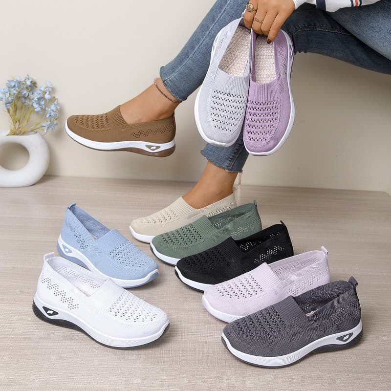 Calçados esportivos casuais femininos - calçados de caminhada, elegantes e confortáveis,