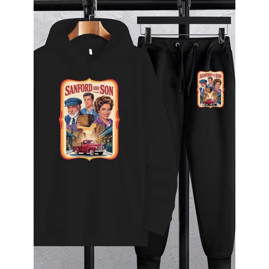Conjunto Moletom Masculino Sanford Blusa De Frio Canguru Bolso e Capuz + Calça Moletom Estampados Unissex Outono/Inverno