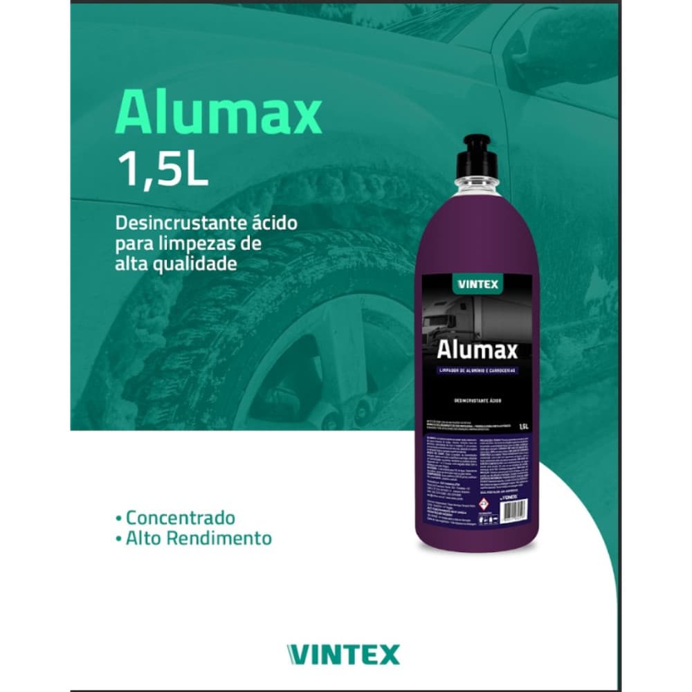 Kit Limpa Baú Alumínio Vintex 1,5L Alumax Removex Chassi Carros