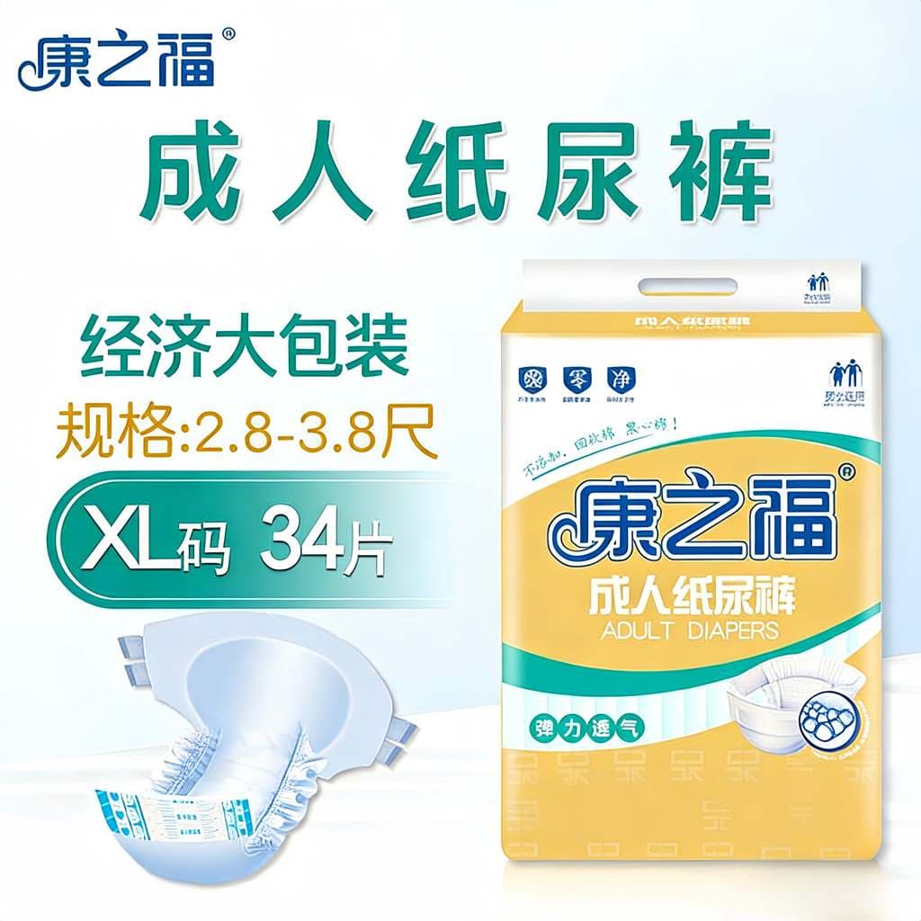 Kangzhifu Fraldas para Adultos XL Fraldas Plus Size para Idosos Fraldas Descartáveis Almofadas de Enfermagem Fraldas par