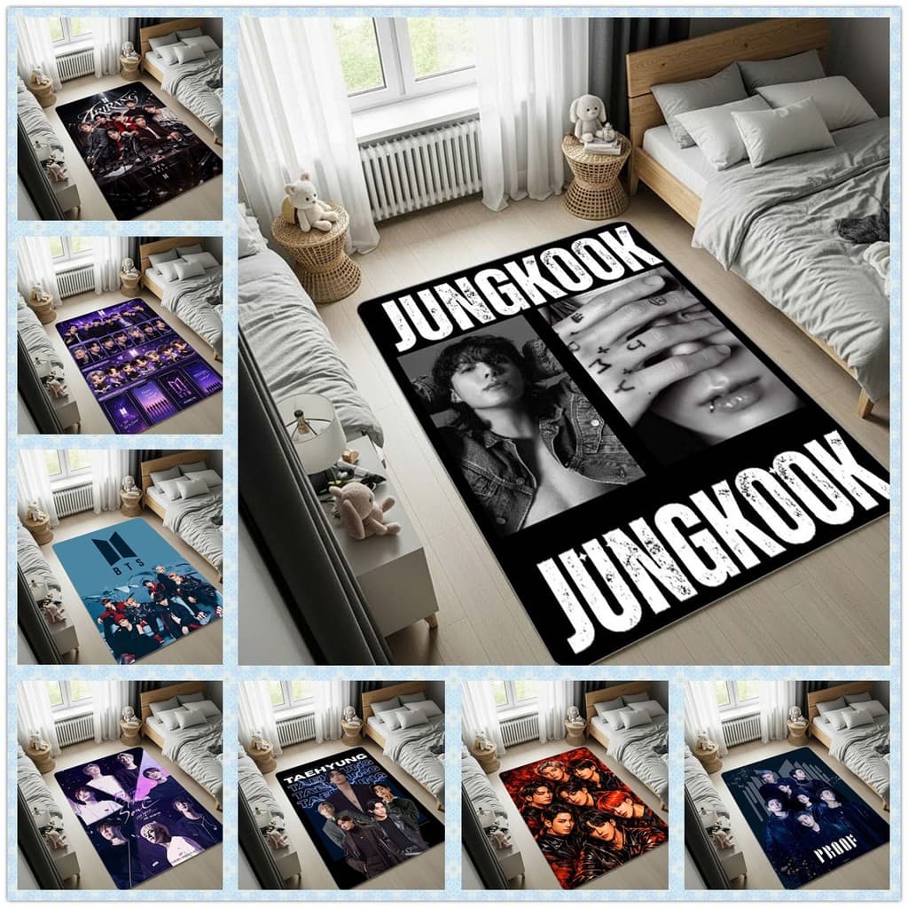 Tapete Antiderrapante JUNGKOOK BTS KPOP , Para Quarto , Sala De Estar Jogos , Presente De Filho Filha Amigo Mãe Pai