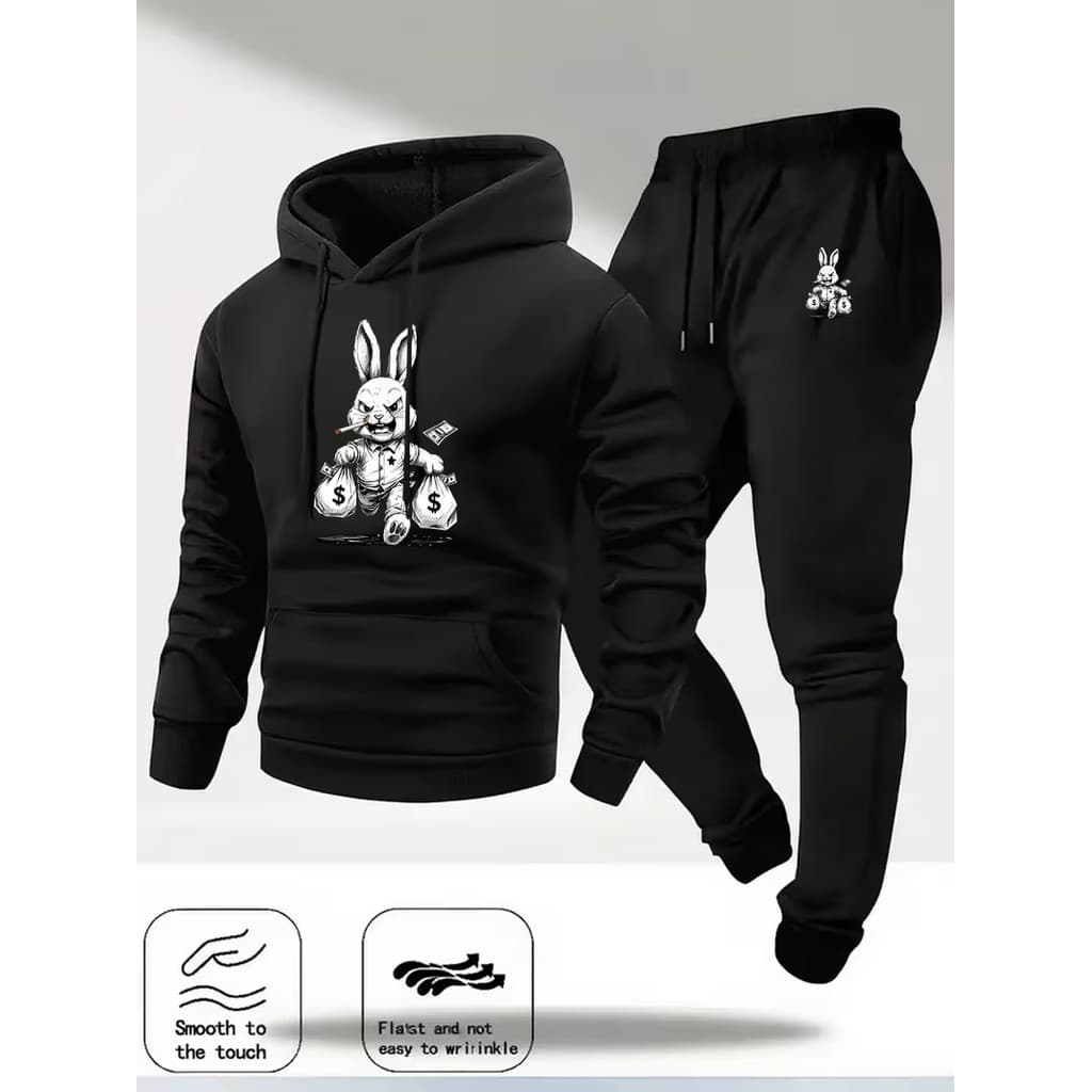 Conjunto Moletom Canguru Masculino Furto Blusa De Frio + Calça Moletom Estampados Unissex Outono/Inverno