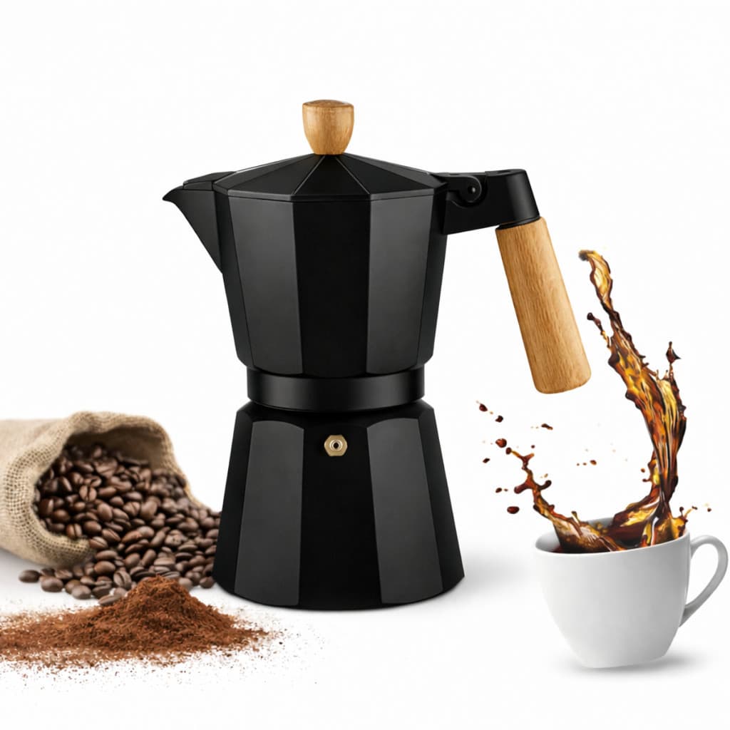 Cafeteira Italiana 6 Xícaras Moka Café Expresso Design Premium