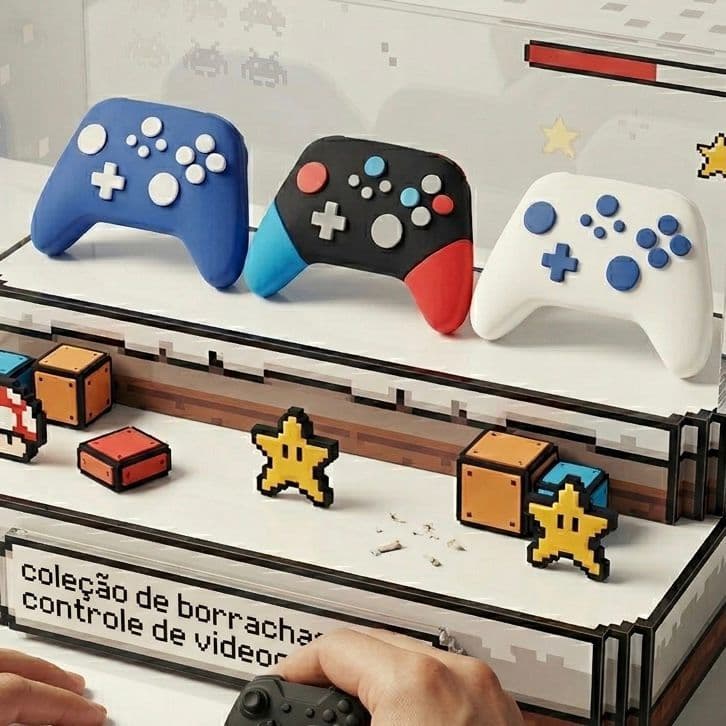 Borracha Gamer Criativa Controle de Vídeo Game para Estudo e Presente