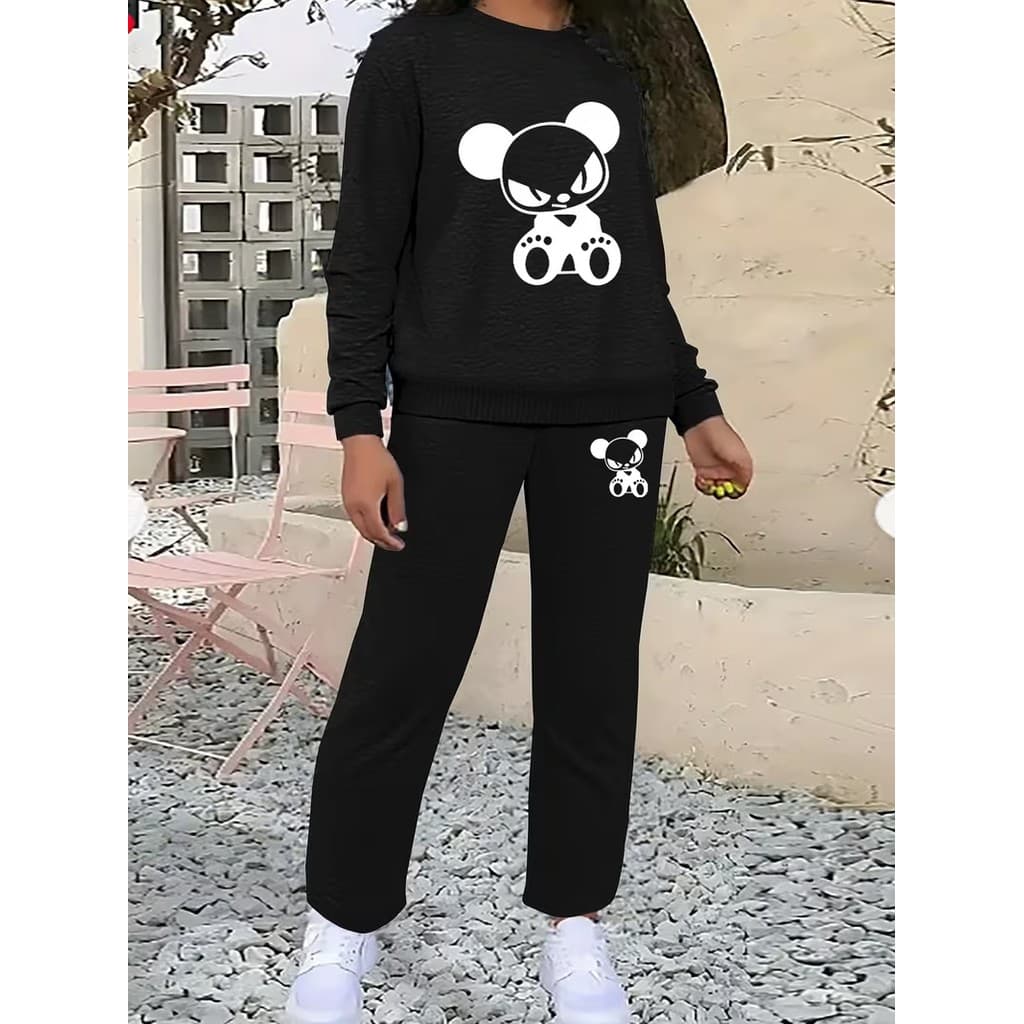 Conjunto Moletom Careca Feminino Coala Bravo Blusa De Frio + Calça Moletom Estampados Unissex Outono/Inverno