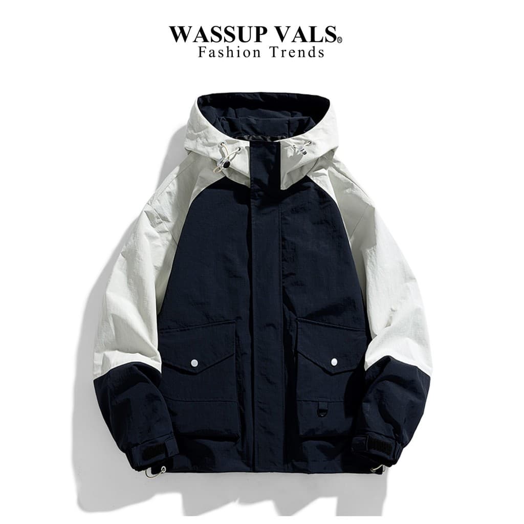 WASSUP VALS Primavera Outono Nova Jaqueta Masculina Forro de Lã Jaqueta Engrossada Gorda Tamanho Grande Jaqueta com Capu