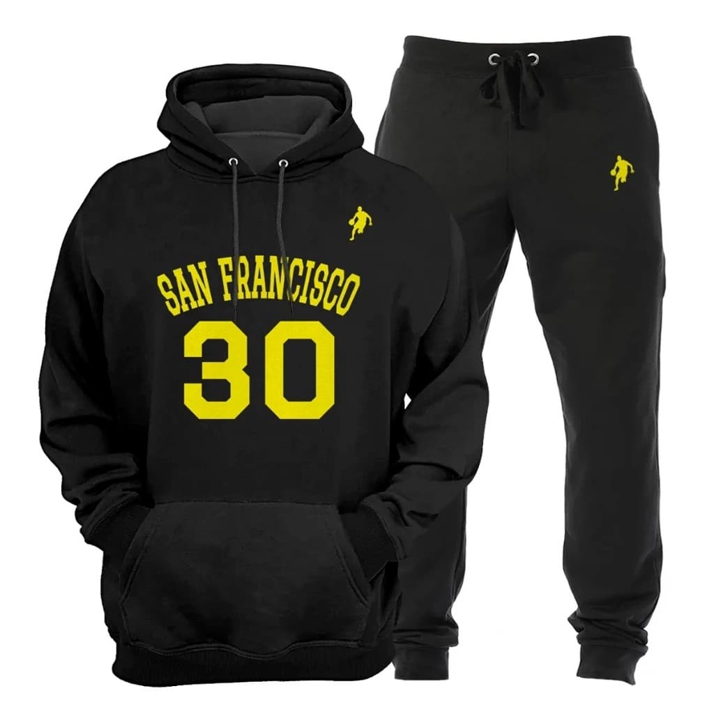 Conjunto Moletom Canguru Masculino San Francisco Blusa De Frio + Calça Moletom Estampados Unissex Outono/Inverno