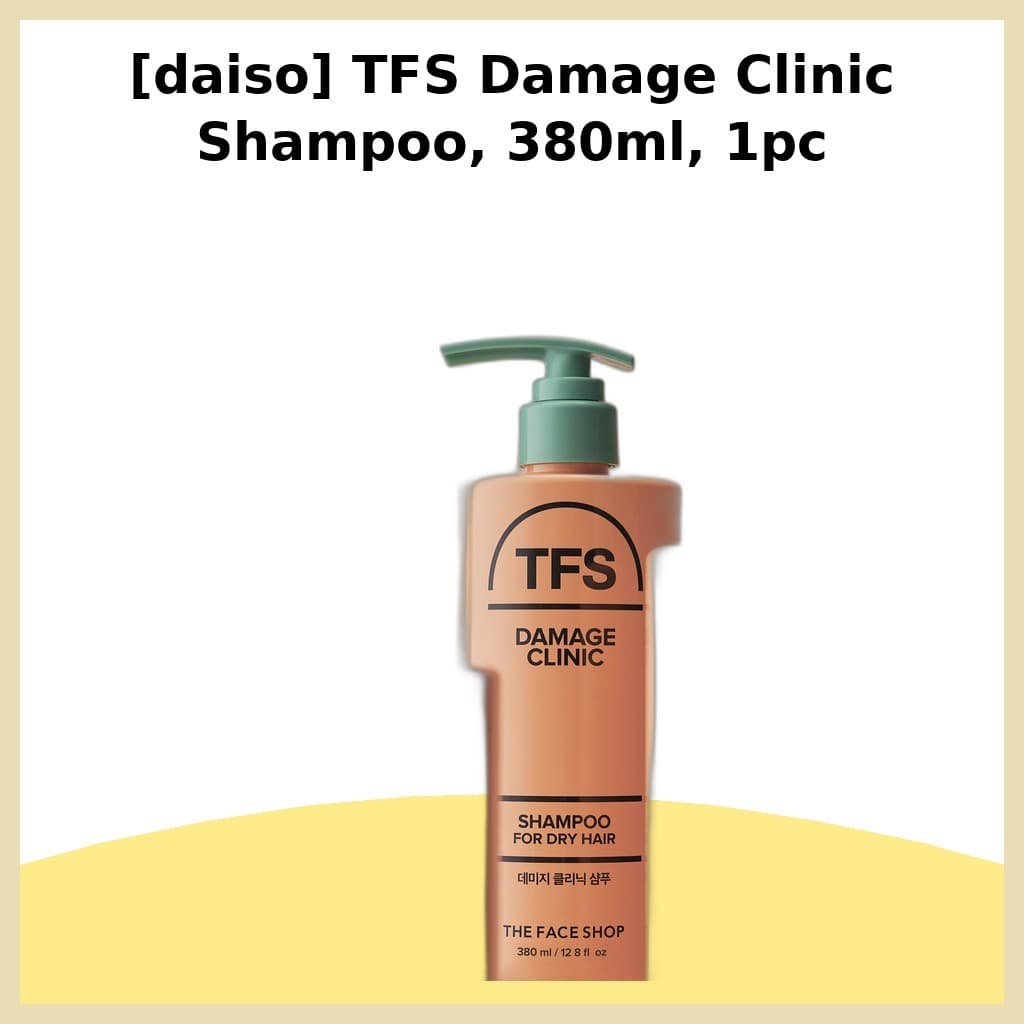 [daiso] Shampoo TFS Damage Clinic , 380ml , 1 Unidade/Coreano Para Cabelos Danificados/Fórmula Hidratante Da ChaeniON