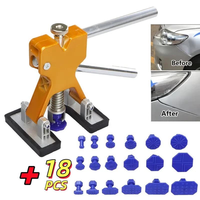 18 Peças Kit Ferramentas Reparo de Amassados em Carro Sem Pintura - Automotivo para Remoção de Mossas