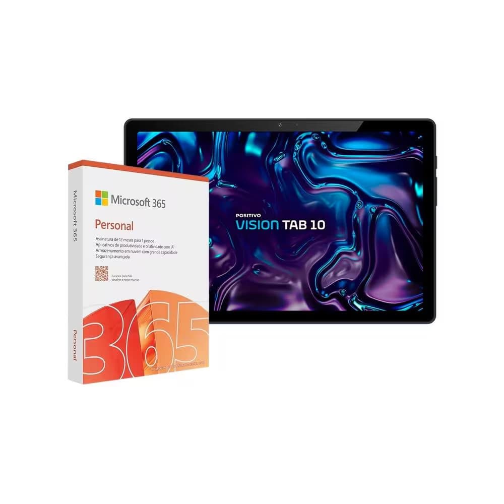 Tablet Vision10 10.1 Android 13 128GB 4G WiFi + Microsoft 365 Personal Positivo