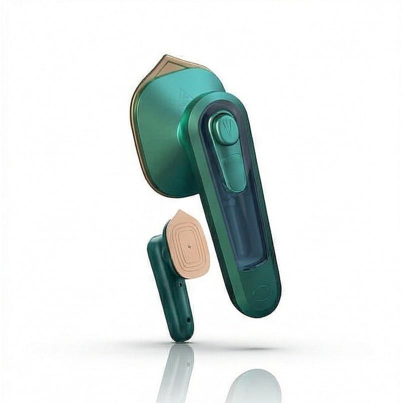 Mini Ferro A Vapor Portátil 60ml Bivolt Painel Titânio Verde Compacto Para Viagem