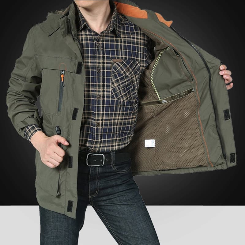 Jaqueta masculina de comprimento médio solta tamanho grande jaqueta ao ar livre jaqueta masculina camuflagem americana r