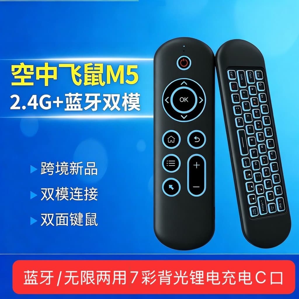 Bluetooth + sem fio ar voando mouse teclado controle remoto somatossensorial mouse giroscópio sem fio portátil Mini chav