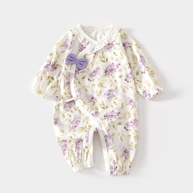 Recém-nascido gelo oxigênio algodão borboleta roupas bebê menina verão fino macacão bebê ar condicionado roupas bebê mac