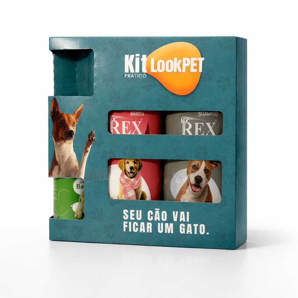 Shampoo Para Cães E Gatos 2 em 1 Kit LookPet Condionador Perfume Para Pets