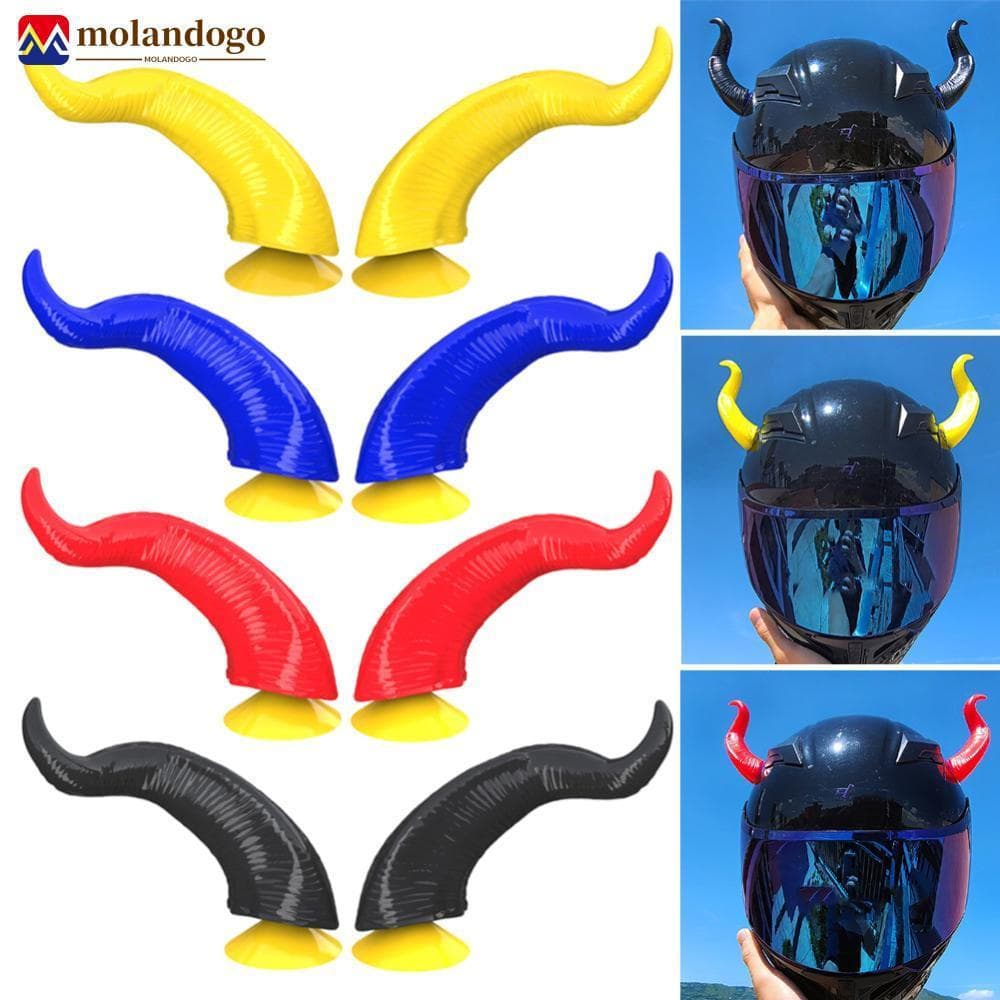 Milandogo 2 Peças Decoração De Capacete De Motocicleta Estilo Chifres Do Diabo Acessórios Moto Adesivos Cosplay Com Vent