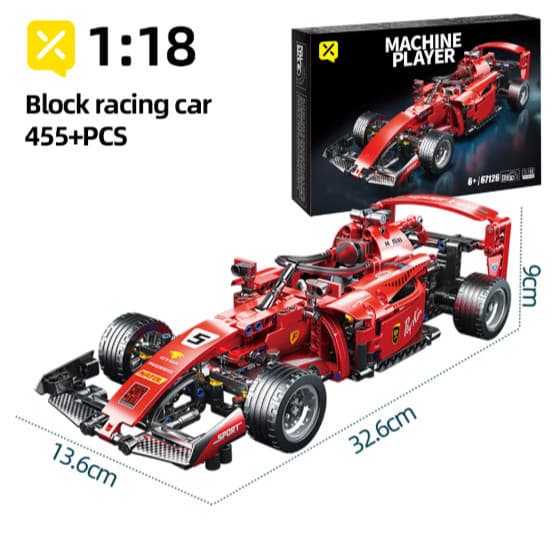 Bloco de Montar Carrinho F1 Ferrari 455 Peças colecionáveis para montar e se divertir tipo LEGO