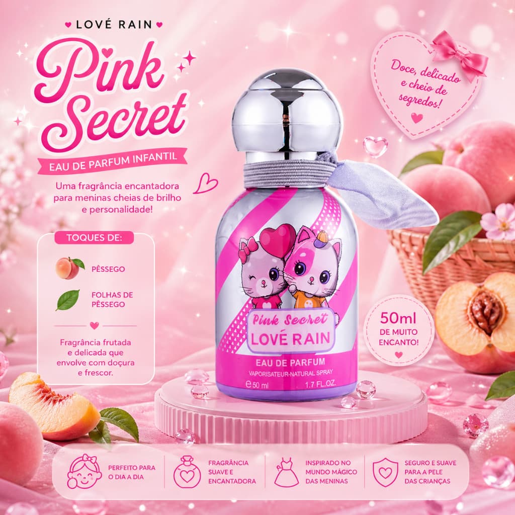 Perfume Infantil Importado Luxo Feminino Doce Frutado Delicado Longa Duração 30ml Presente Dia Das Crianças
