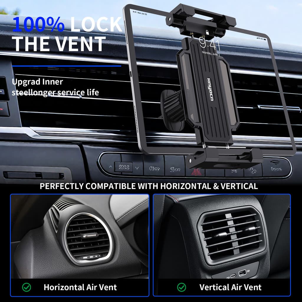 Suporte Para Tablet E Telefone Com Ventilação De Ar Carro , Universal Dispositivos De 4 A 13 Polegadas , Clipe Estável N