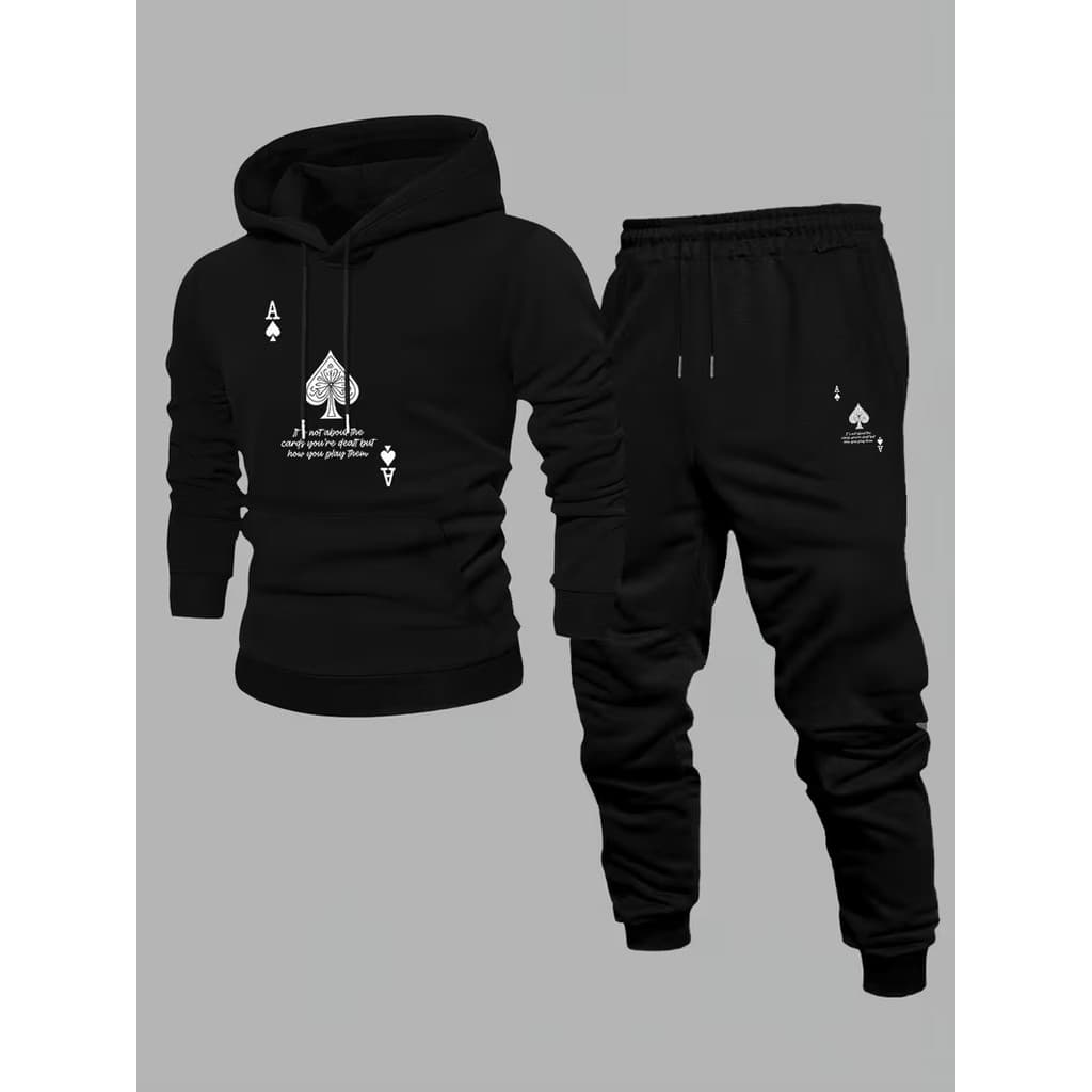 Conjunto Moletom Copa baralho Masculino Gaivota Blusa De Frio + Calça Moletom Estampados Unissex Outono/Inverno