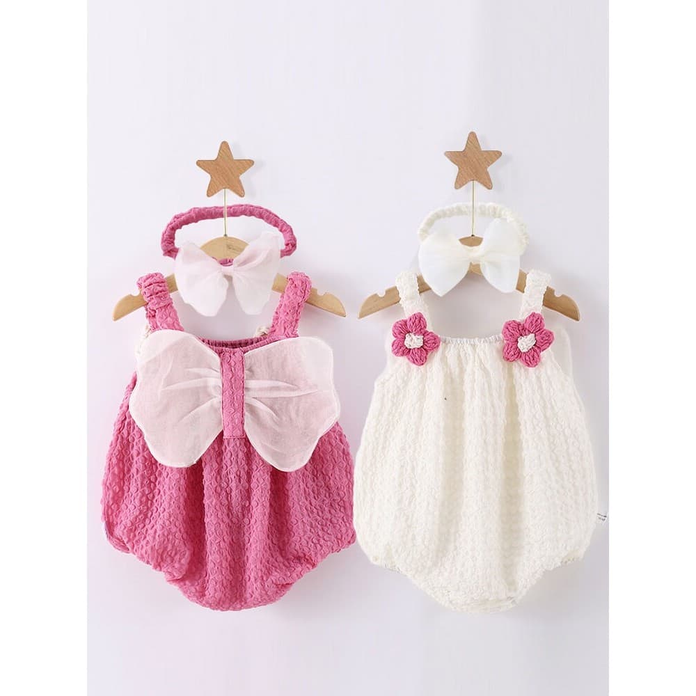 Novo estilo bebê macacão roupas de verão estilingue menina bebê verão vestido de princesa menina triângulo macacão fotog
