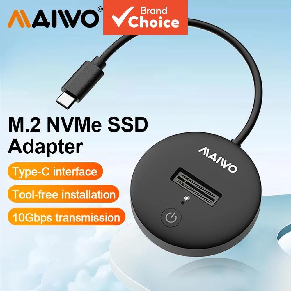  Maiwo 10Gbps USB 3.2 Gen2 M.2 SSD Gabinete Universal NVMe SATA Duplo Protocolo Case de Disco Rígido Externo