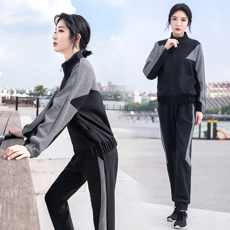 Terno esportivo feminino outono inverno moda roupas de Fitness solto Casual roupas esportivas tamanho grande estilo gros
