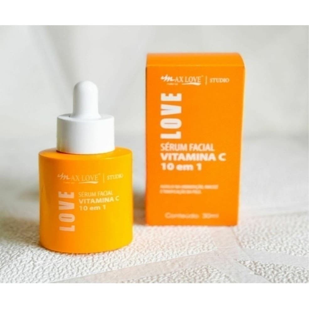 Sérum Facial Vitamina C 10 em 1 Max Love – Antioxidante, Clareador e Hidratante